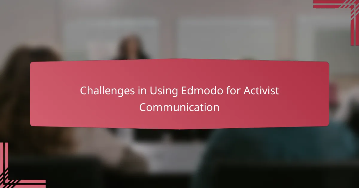 Challenges in Using Edmodo for Activist Communication