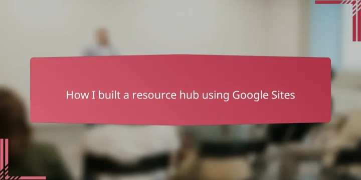How I built a resource hub using Google Sites