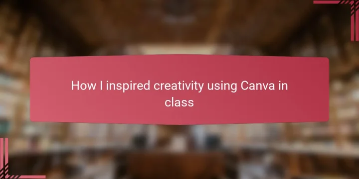 How I inspired creativity using Canva in class