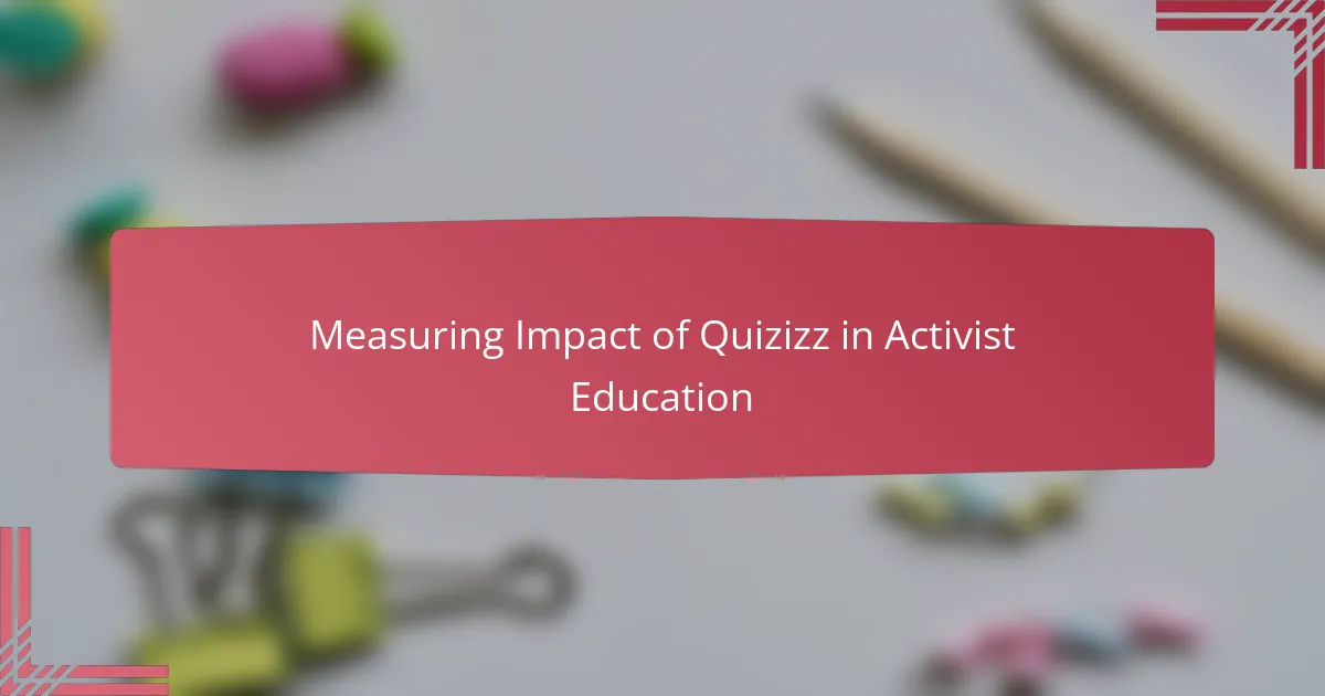 Measuring Impact of Quizizz in Activist Education