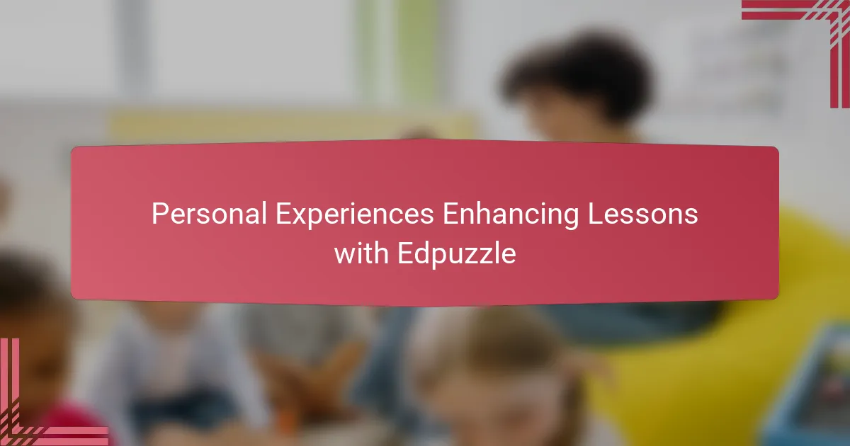 Personal Experiences Enhancing Lessons with Edpuzzle