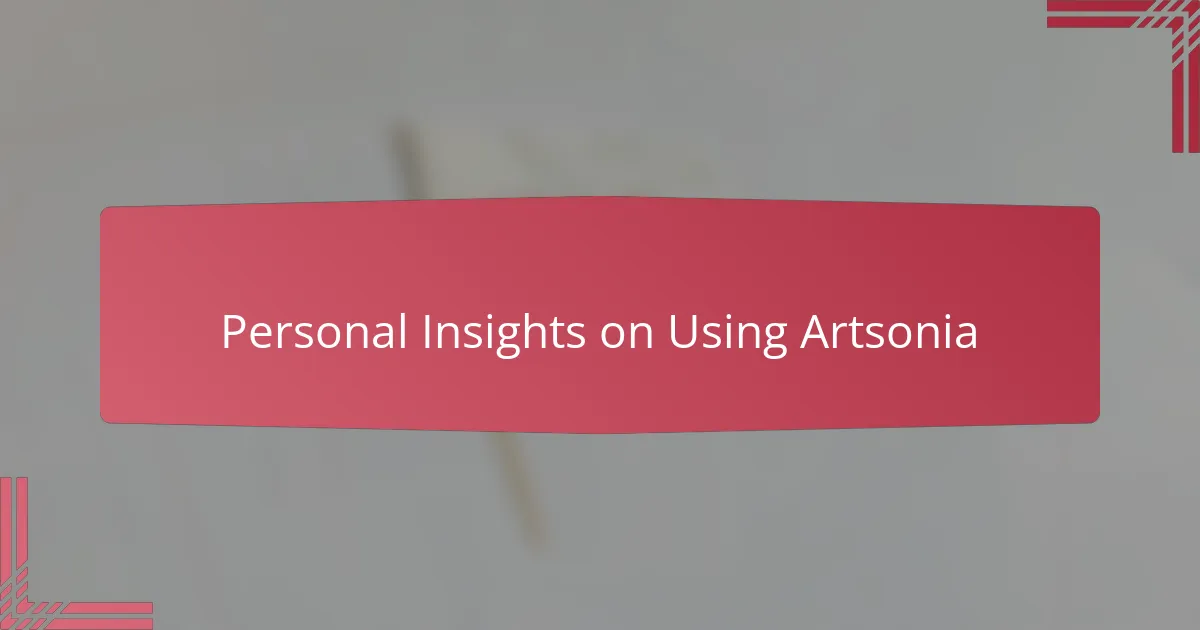 Personal Insights on Using Artsonia