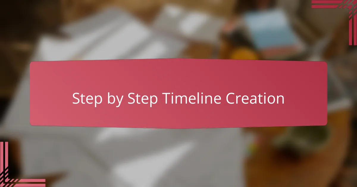 Step by Step Timeline Creation